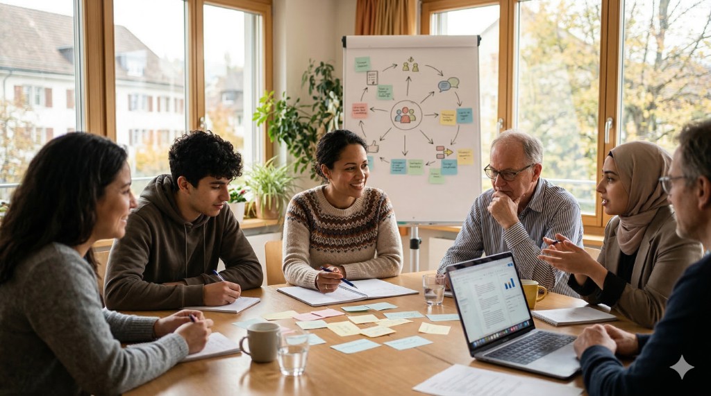 Menschen arbeiten gemeinsam